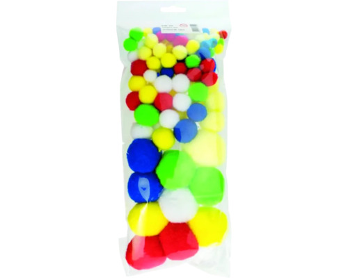 Pompoane colorate Ø 10-45 mm, pachet 100 buc. Pachet cu ciucuri colorați pentru lucru manual