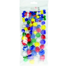 Pampoane cu sclipici, diametru de 10 până la 25 milimetri, 100 bucăți într-un pachet