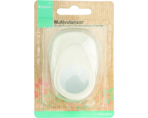 Perforator cu motive, cu diametrul de 2,54 centimetri, în ambalaj