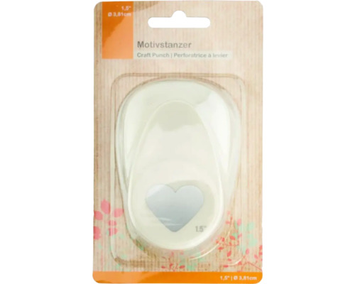 Perforator cu model inimă, cu diametrul de aproximativ 3,81 centimetri