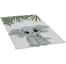 Covor cu motiv elefant și motive vegetale