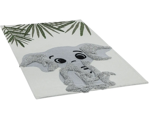 Covor cu motiv elefant și motive vegetale