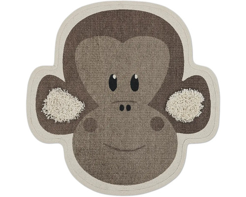 Covor copii Chawang cap maimuță 65x65 cm Covor cu motiv de maimuță