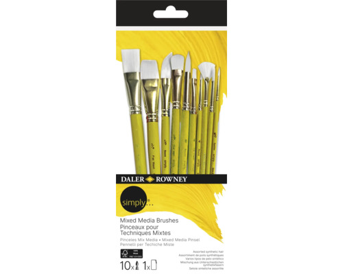 Set pensule Daler Rowney Simply Mixed Media, 10 bucăți