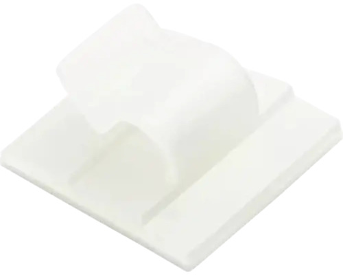 Cleme autoadezive Sapiselco 19x10 mm alb, pachet 100 bucăți, pentru fixare cabluri Ø5mm Suport pentru legături de cablu pentru fixarea cablurilor