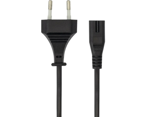 Cablu de alimentare negru cu priză euro și conector pentru dispozitiv