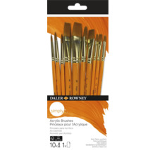 Set pensule acrilice Daler Rowney Simply, 10 bucăți