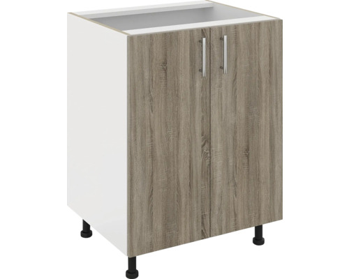 ブラボー60 JR-XG8 Corp inferior bucătărie 60 cm, 2 uși, alb/stejar Sonoma | HORNBACH