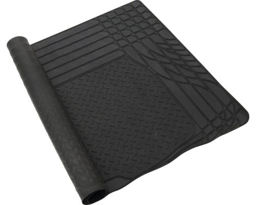 Covoraș negru de cauciuc cu capăt rulat și design texturat