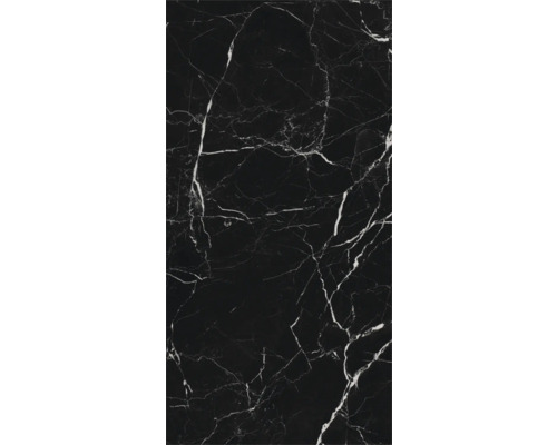 Gresie exterior / interior porțelanată glazurată rectificată Colmar Black 60x120 cm Model de faianță în culoare închisă cu marmorare