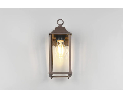 Lumină de perete în stil felinar cu sticlă transparentă și bec