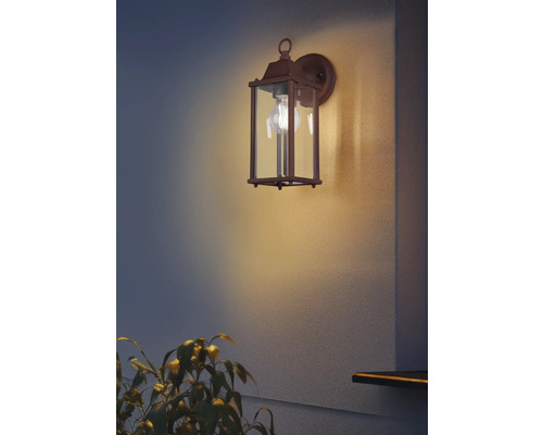 Lumină de perete cu sticlă transparentă și bec