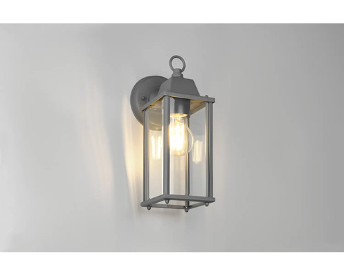 Lumină de perete pentru exterior cu sticlă transparentă și carcasă metalică