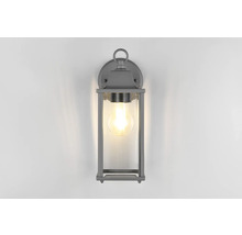 Lampa de perete exterioară gri cu sticlă transparentă și bec
