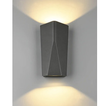 Lumină de perete gri cu design triunghiular și lumină orientată în sus și în jos