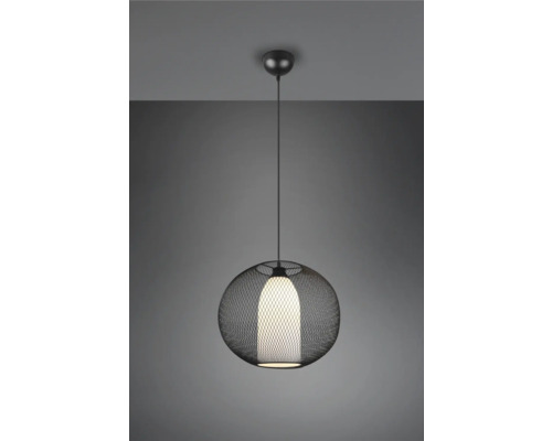 Lampa suspendată neagră cu abajur sferic