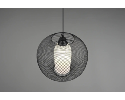 Lampa suspendată cu abajur sferic din plasă de sârmă