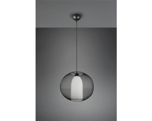 Lustr cu abajur sferic din plasă metalică