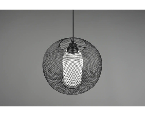 Lampa suspendată metalică cu abajur sferic din sârmă