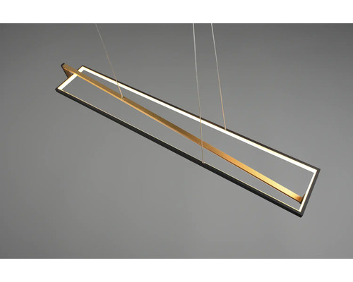 Lumină suspendată LED dreptunghiulară cu accent auriu