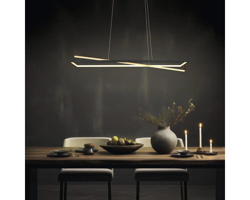 Masa de sufragerie cu lampă suspendată LED modernă și decorațiuni