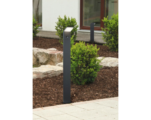 Lumină de exterior cu senzor de mișcare într-o grădină.