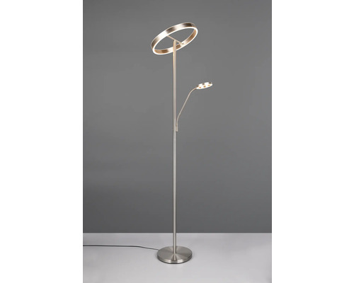 Lampă de podea cu cap de lumină inelar și rotund din metal