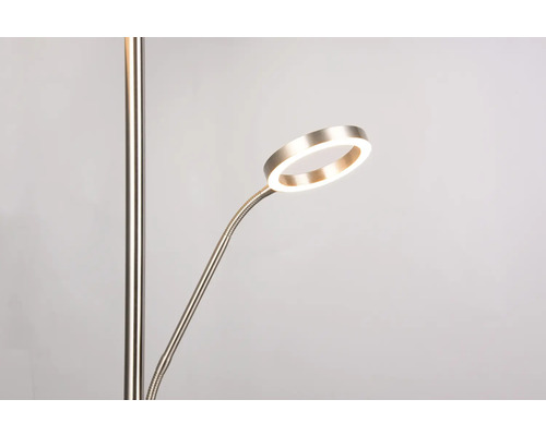 Lampă de podea cu cap de iluminare rotund și braț flexibil