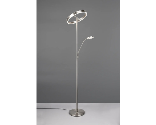 Lampă de podea cu design inelar și braț de citire