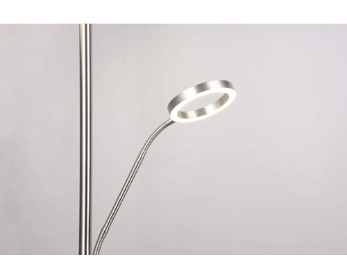 Lampă de podea cu braț flexibil și inel LED