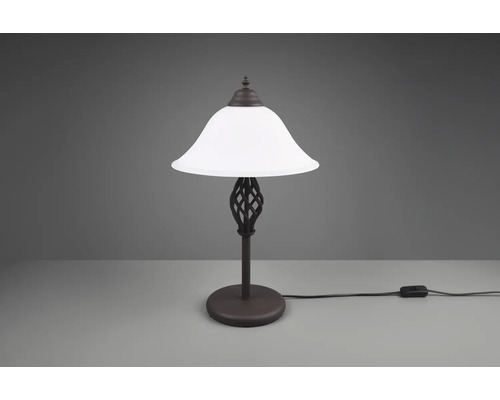Lampă de masă cu abajur de sticlă