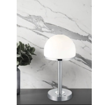 Lampă de masă cu abajur rotund și bază metalică