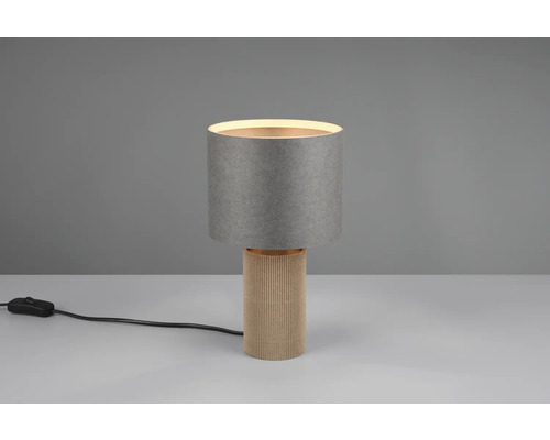 Lampă de masă cu abajur și bază din lemn