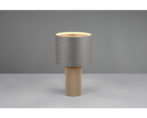 Lampă de masă cu abajur cilindric și bază canelată