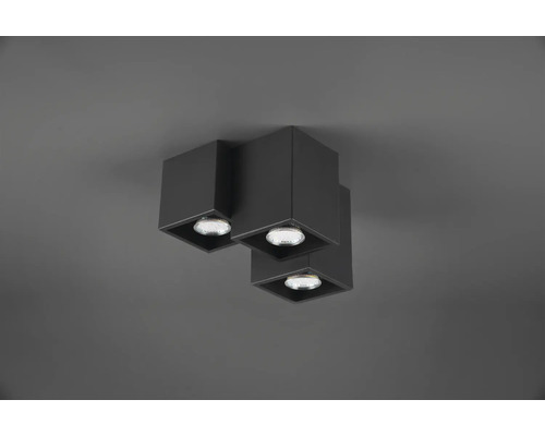 Lumină de plafon cu trei lămpi în formă de cub