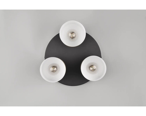 Lumină de tavan cu trei becuri și placă de montare rotundă