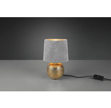 Lampă de masă decorativă cu abajur și bază aurie