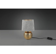 Lampă de masă decorativă cu abajur și bază aurie