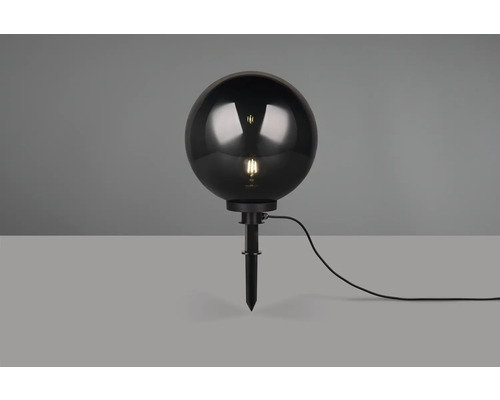 Lampă sferică neagră de exterior cu țăruș de împământare