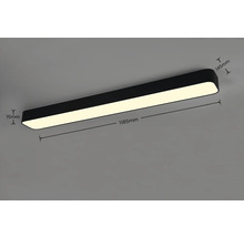 Plafonier LED dreptunghiular cu dimensiunile de 1185 mm lungime, 145 mm lățime și 70 mm înălțime.