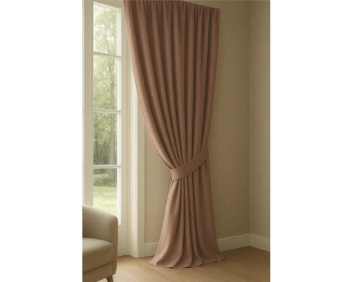 Draperie cu rejansă multifuncțională Amelie roz plămâniu 140x245 cm Perdea decorativă drapată cu fereastră și fotoliu în cameră