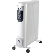 Radiator cu ulei alb cu roti pentru utilizare mobila