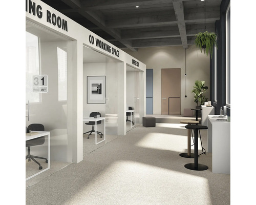 Spațiu de birouri cu zone de lucru, birouri și scaune pentru coworking.