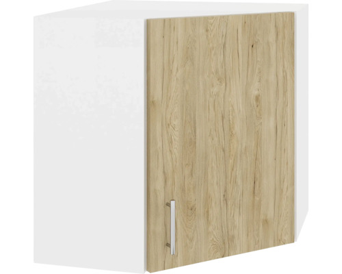 Corp superior de colț bucătărie 60 cm, 1 ușă, alb/lemn | HORNBACH