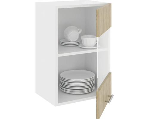 Dulap suspendat de bucătărie cu veselă