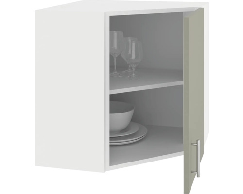 Dulap suspendat de bucătărie cu veselă și pahare