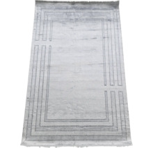 Covor dreptunghiular cu model geometric și franjuri la capete