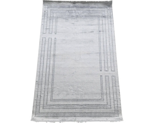 Covor dreptunghiular cu model geometric și franjuri la capete