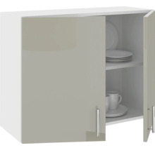 Dulap suspendat cu rafturi și veselă