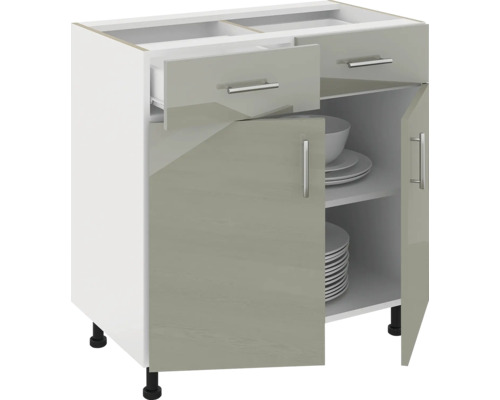 Corp inferior de bucătărie cu sertare și spațiu de depozitare în spatele ușilor